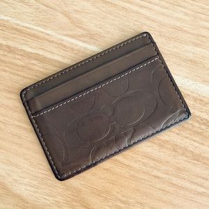 Coach Brown Leather 3 card wallet
